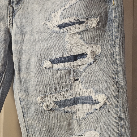 American Eagle Men Distressed Light Blue Jeans Size 33x32 - Picture 5 of 14